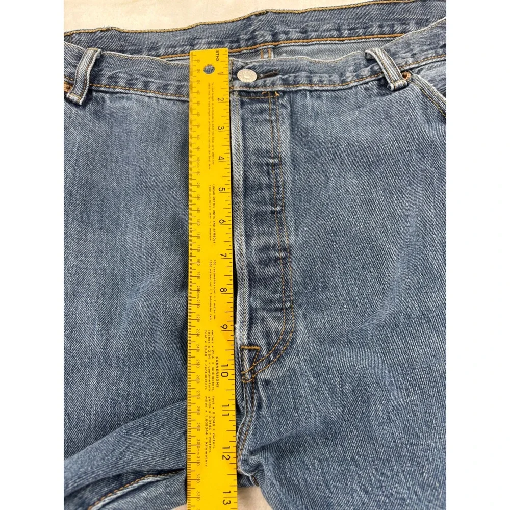 Levi's Jeans 44x32 501 Original Fit Medium Wash Blue Button Fly Denim Pants